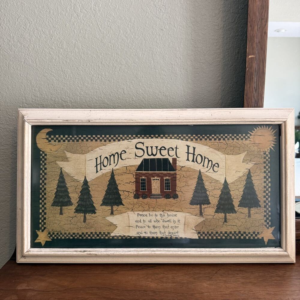 Vintage Home Sweet Home Framed Beautiful
